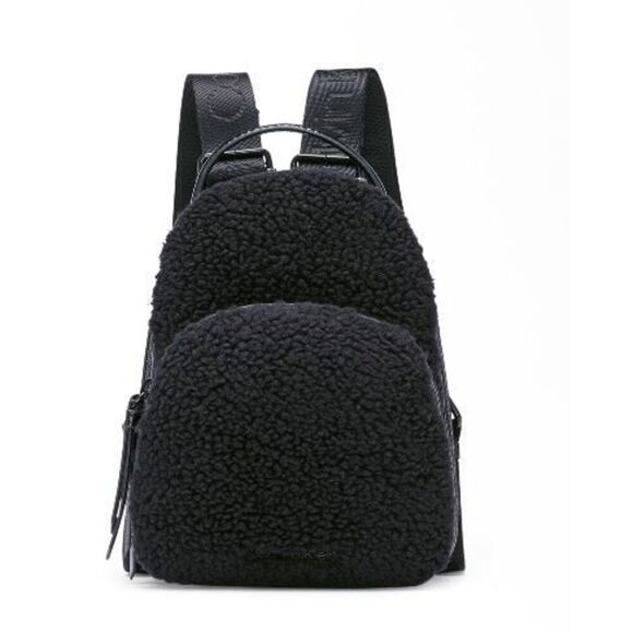 Astatine Womens Patent Sherpa Backpack - Picture 1 of 7